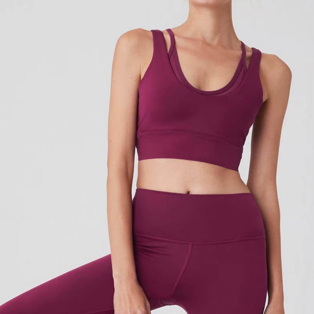 Alo Yoga Airlift Double Trouble Bra in Wild Berry